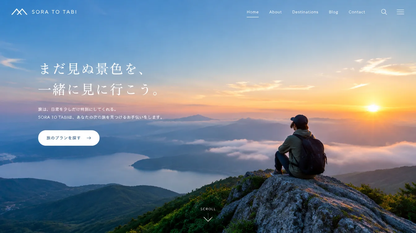 SORA TO TABIの旅サイトのデザインサンプル